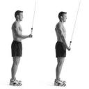 Triceps - obouruční stahování kladky nadhmatem ve stoji